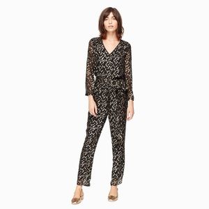 kate spade | metallic clipped dot jumpsuit